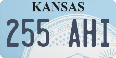 KS license plate 255AHI