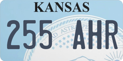 KS license plate 255AHR