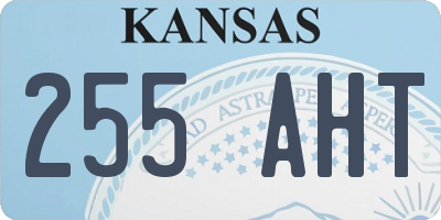 KS license plate 255AHT