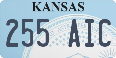 KS license plate 255AIC