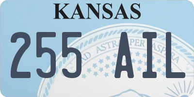 KS license plate 255AIL