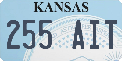 KS license plate 255AIT