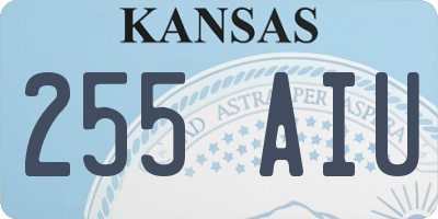 KS license plate 255AIU