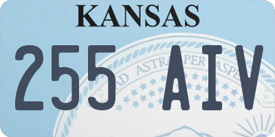 KS license plate 255AIV