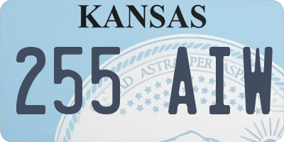 KS license plate 255AIW