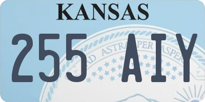 KS license plate 255AIY