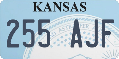 KS license plate 255AJF