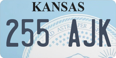 KS license plate 255AJK