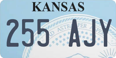 KS license plate 255AJY