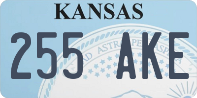 KS license plate 255AKE