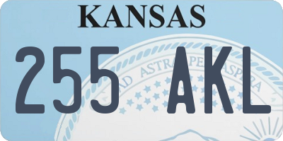 KS license plate 255AKL