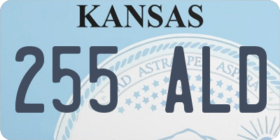 KS license plate 255ALD