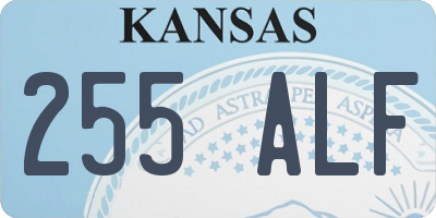 KS license plate 255ALF