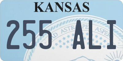 KS license plate 255ALI
