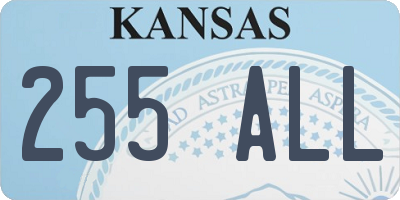 KS license plate 255ALL