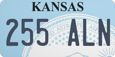 KS license plate 255ALN