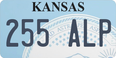 KS license plate 255ALP