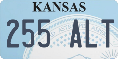 KS license plate 255ALT