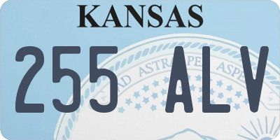 KS license plate 255ALV