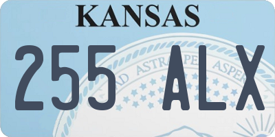 KS license plate 255ALX