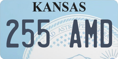 KS license plate 255AMD