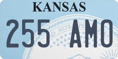KS license plate 255AMO