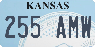 KS license plate 255AMW