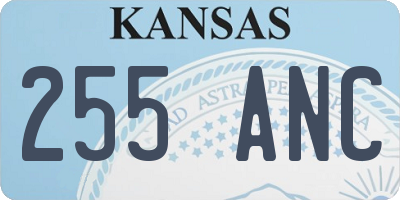 KS license plate 255ANC