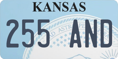 KS license plate 255AND