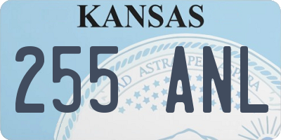 KS license plate 255ANL