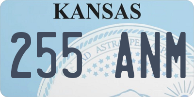 KS license plate 255ANM