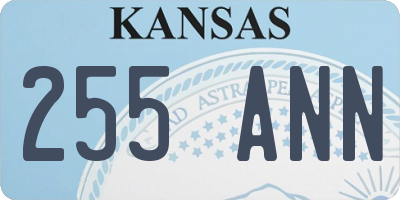 KS license plate 255ANN