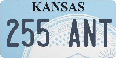 KS license plate 255ANT