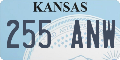 KS license plate 255ANW
