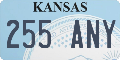 KS license plate 255ANY