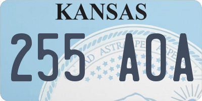 KS license plate 255AOA