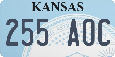 KS license plate 255AOC