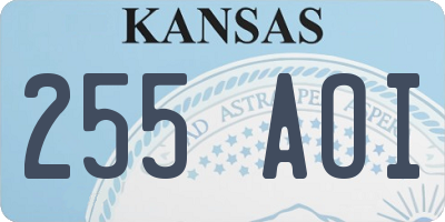 KS license plate 255AOI