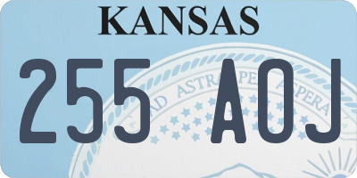KS license plate 255AOJ