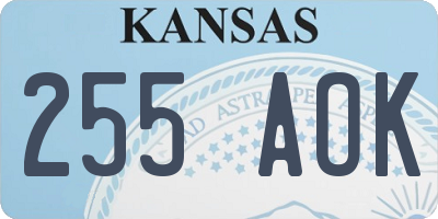 KS license plate 255AOK