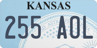 KS license plate 255AOL