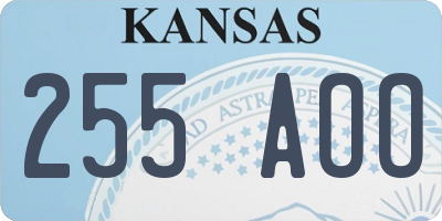 KS license plate 255AOO