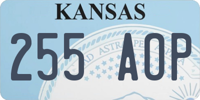 KS license plate 255AOP