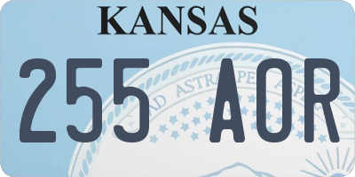 KS license plate 255AOR