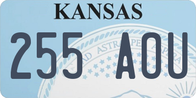 KS license plate 255AOU
