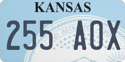 KS license plate 255AOX
