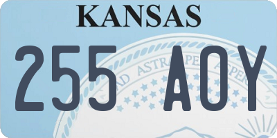 KS license plate 255AOY