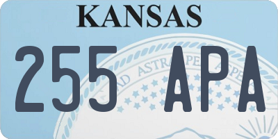 KS license plate 255APA