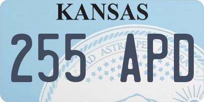 KS license plate 255APD