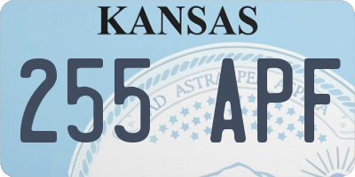 KS license plate 255APF